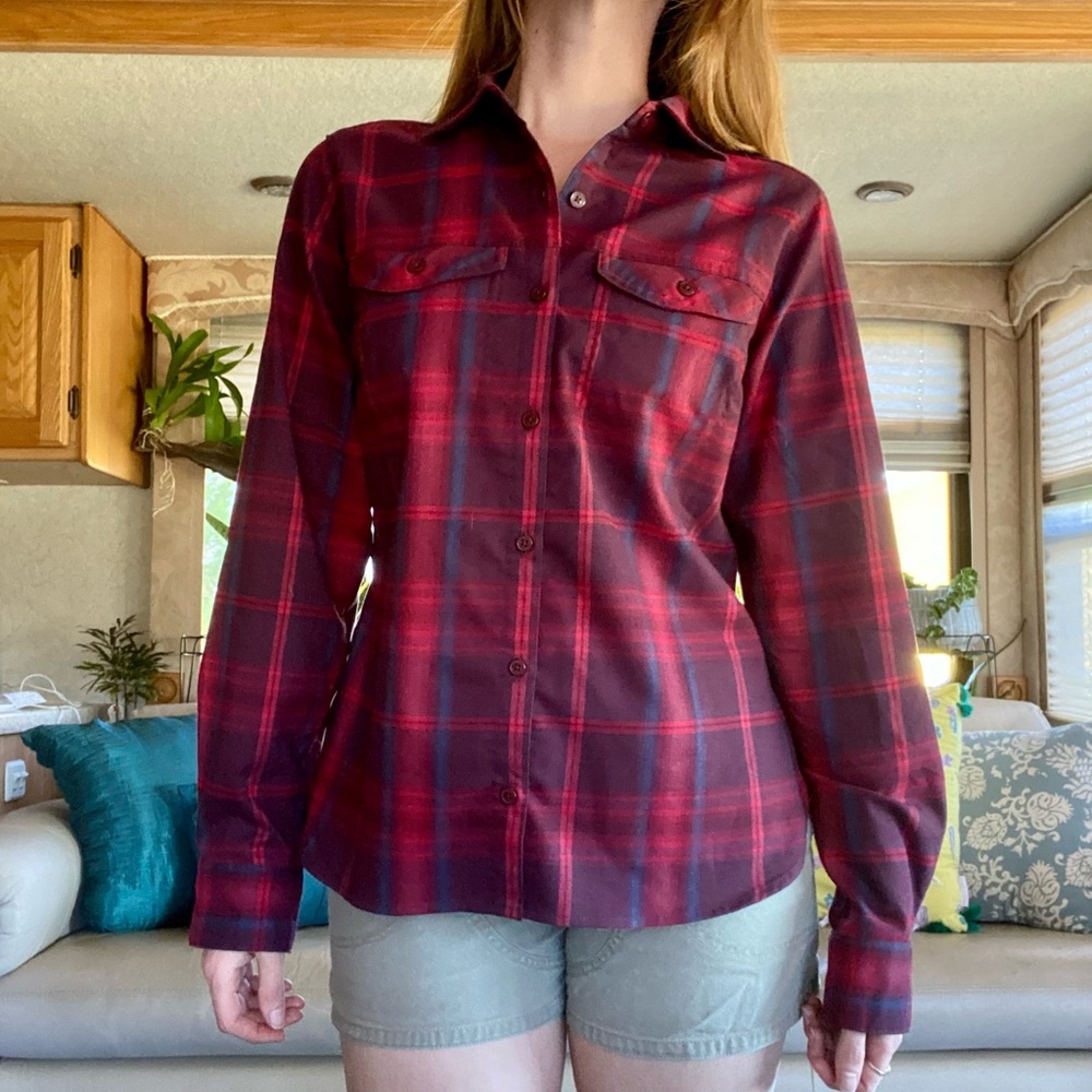 Columbia Red Flannel Shirt Womens Size Medium